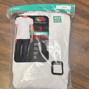 Fruit of the Loom White Tall Man Crew T-Shirts